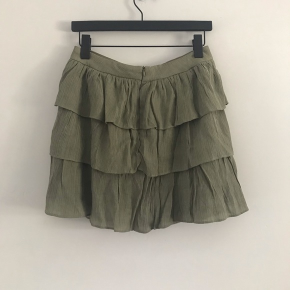 Lulus | Don’t Shed A Tier Sage Green Ruffled Mini Skirt | Medium - Picture 9 of 13